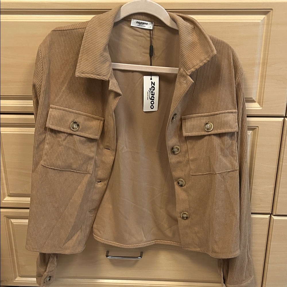 Women's Brown Corduroy Utility Jacket